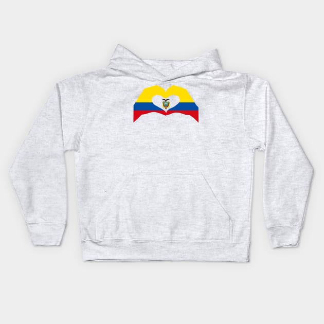 We Heart Ecuador Patriot Flag Series Kids Hoodie by Village Values